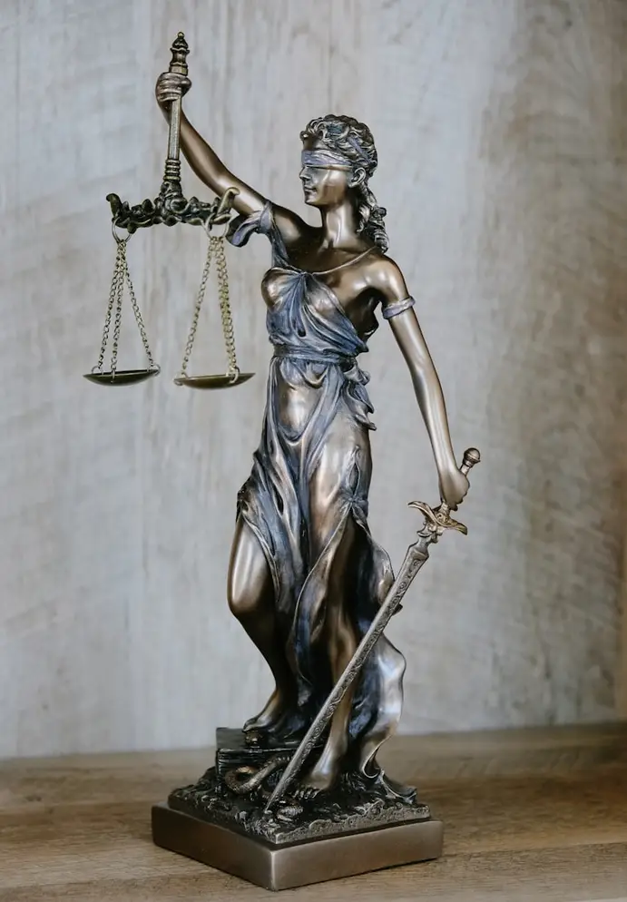 Home (new) lady justice sculpture